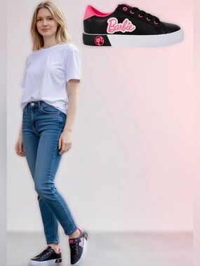 Barbie Black and Pink Low-Top Sneakers